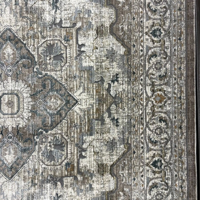 سجاد بوهيمي تركي مراكش F0560A بيج ابيض مقاس 120*170