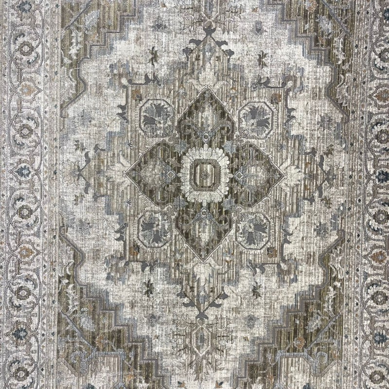 سجاد بوهيمي تركي مراكش F0560A اخضر ابيض مقاس 120*170