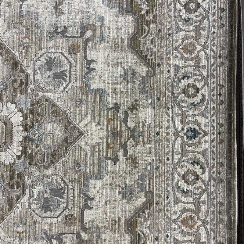 سجاد بوهيمي تركي مراكش F0560A اخضر ابيض مقاس 120*170