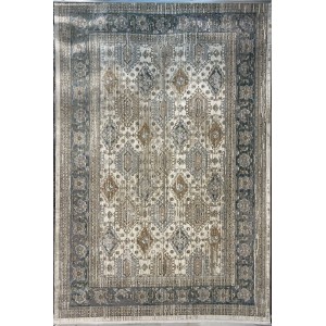 Turkish Bohemian Marrakech Rug X0744D white blue Size 100*200