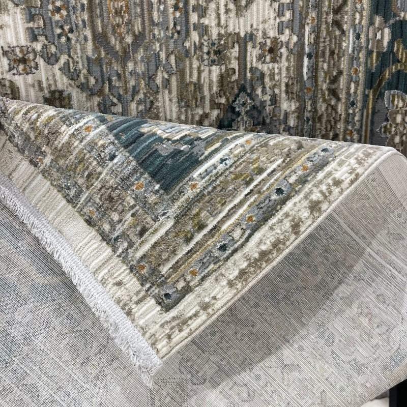 سجاد بوهيمي تركي مراكش X0744D ابيض سماوي مقاس 150*220