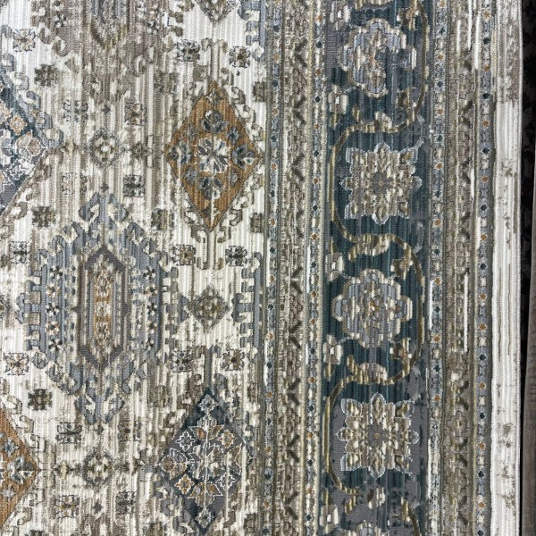 Turkish Bohemian Marrakech Rug X0744D white blue Size 100*200