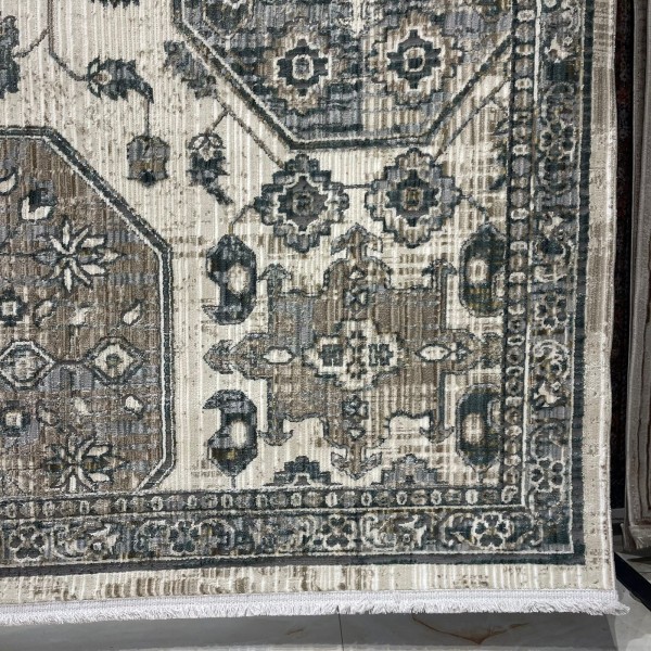 سجاد بوهيمي تركي مراكش X0746A ابيض سماوي مقاس 100*200