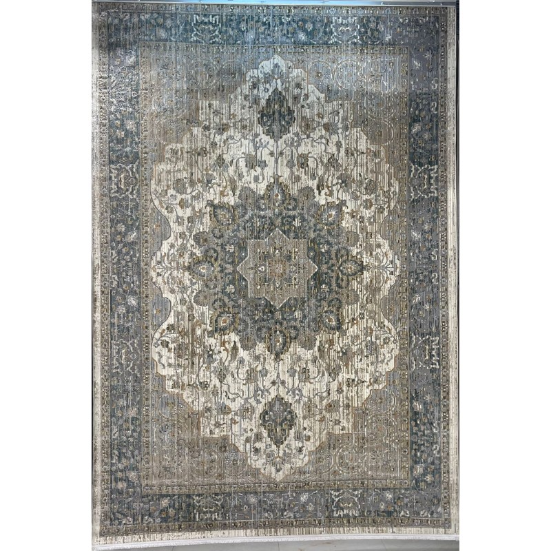 سجاد بوهيمي تركي مراكش X0750A ابيض رصاصي مقاس 150*220
