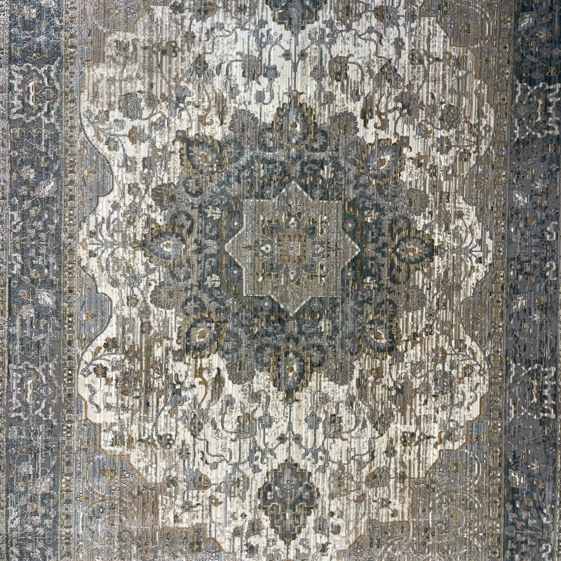 سجاد بوهيمي تركي مراكش X0750A ابيض رصاصي مقاس 150*220