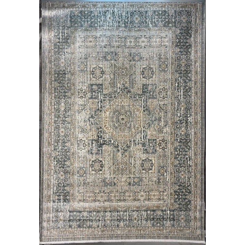 سجاد بوهيمي تركي مراكش X0752A ابيض سماوي مقاس 150*220