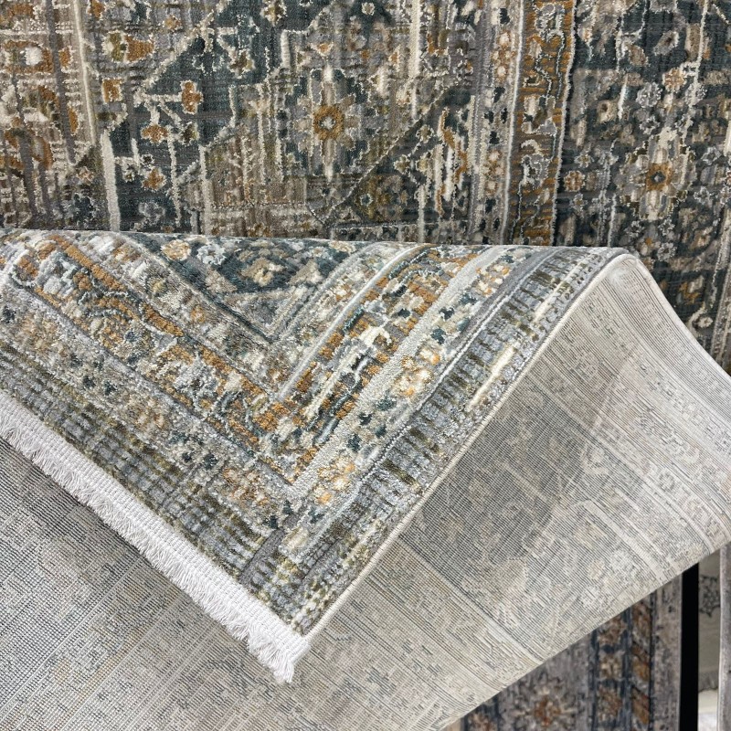 سجاد بوهيمي تركي مراكش X0752A ابيض سماوي مقاس 150*220