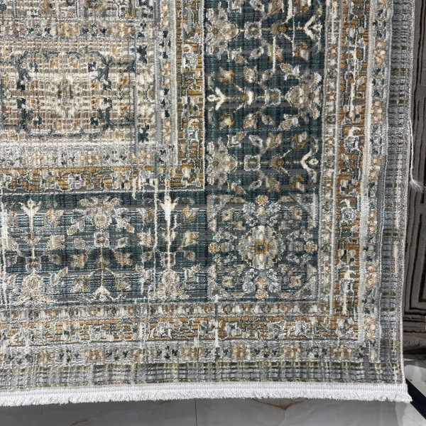 Turkish Bohemian Marrakech Rug X0752A white blue Size 100*300