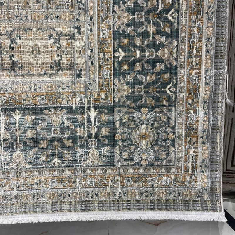 سجاد بوهيمي تركي مراكش X0752A ابيض سماوي مقاس 150*220