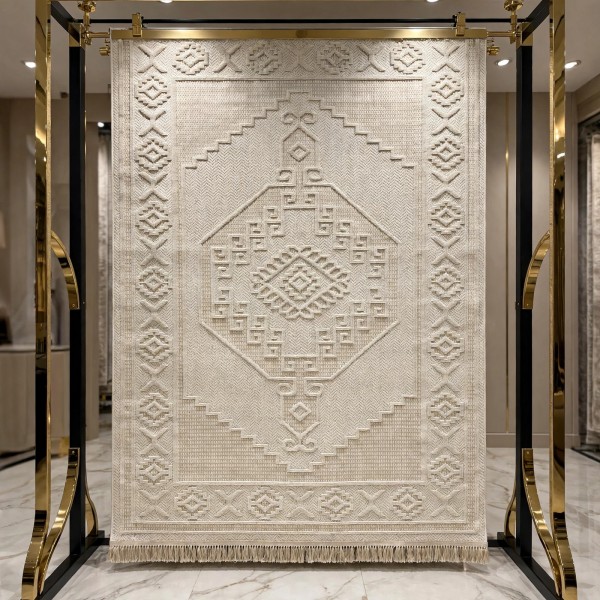 سجاد خيش مايا HD57A كريم مقاس 150*220