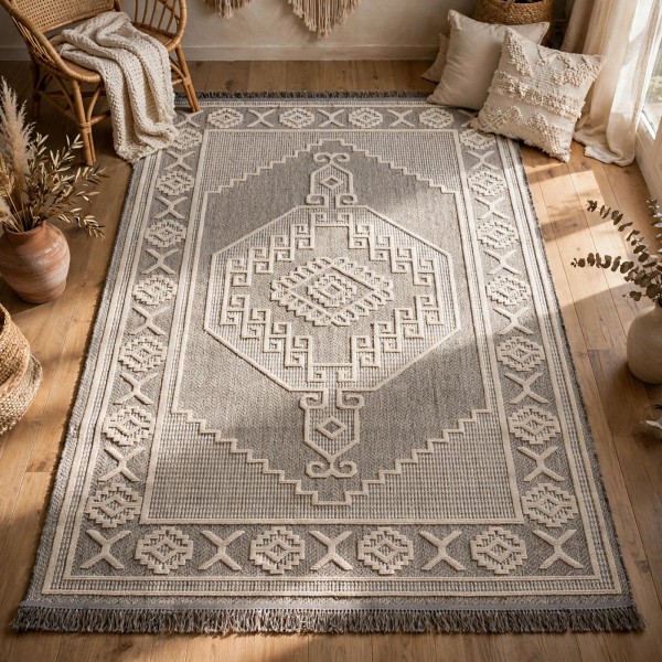 سجاد خيش مايا HD57A رصاصي فاتح مقاس 250*350
