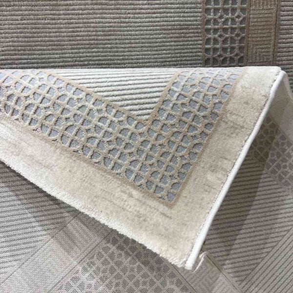 سجاد تركي ميلاس 9908B رصاصي كريم مقاس 50*80