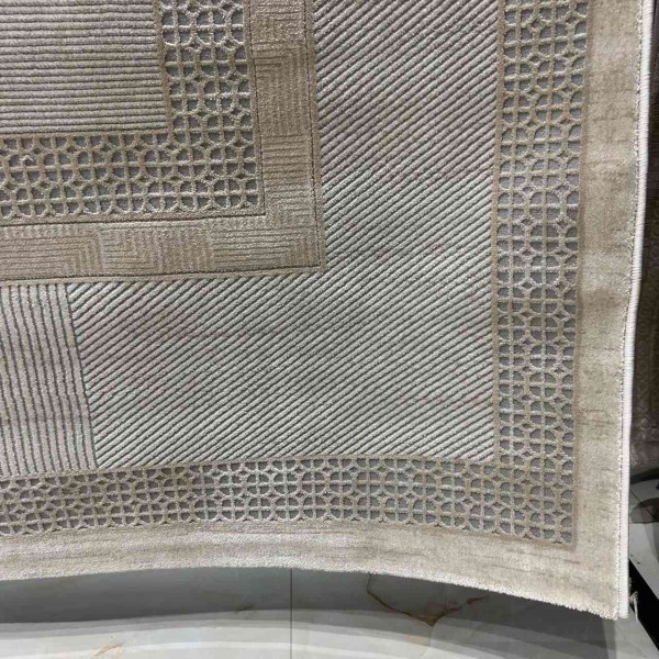 سجاد تركي ميلاس 9908B رصاصي كريم مقاس 50*80