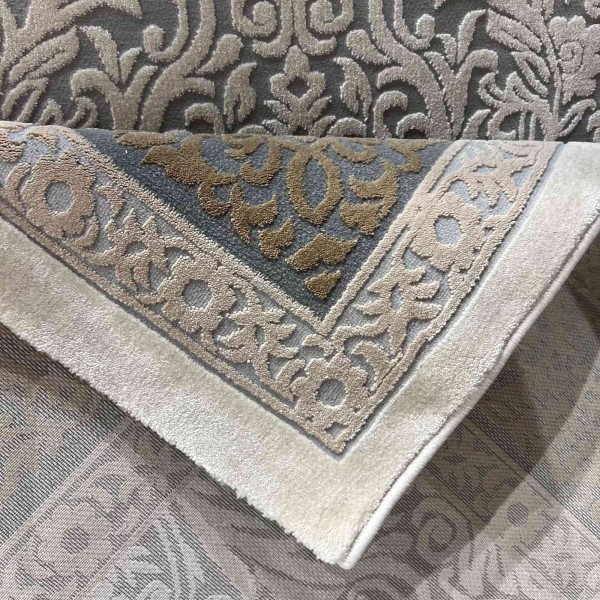 MILAS Turkish rug 9761B gray cream size 80*150