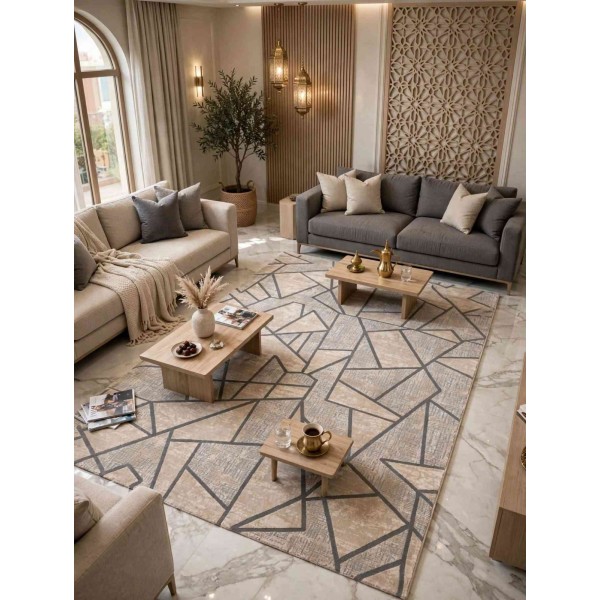 MILAS Turkish rug 9902A gray cream size 250*350