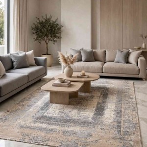 سجاد تركي ميلاس 9295C رصاصي كريم مقاس 200*300