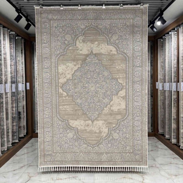 MILAS Turkish rug 9298E gray cream size 150*220