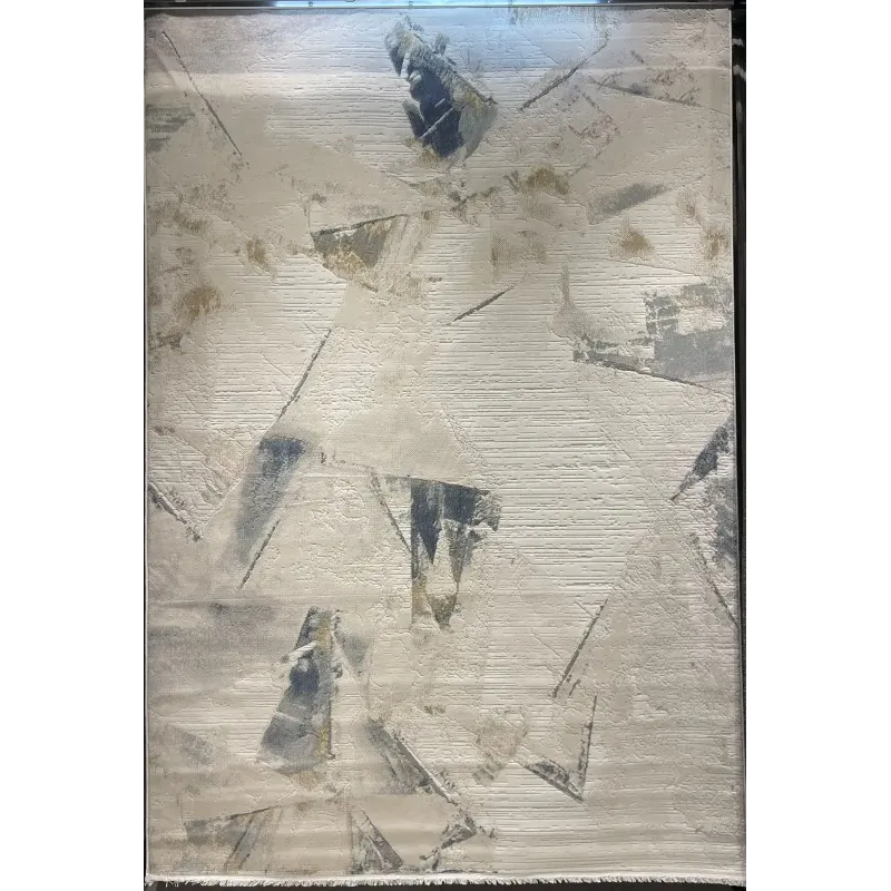 سجاد تركي برل 42816A كريم سماوي مقاس 50*80 - سجاد مودرن