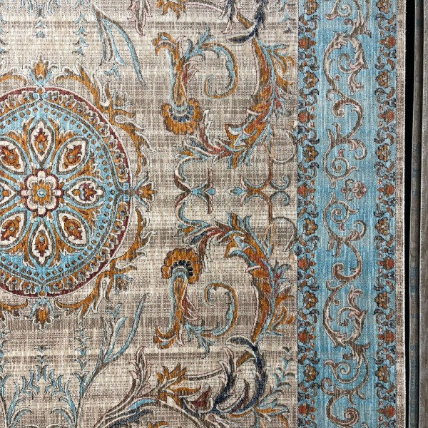 سجاد بوهيمي تركي رادا KR12C كريم تركواز مقاس 300*400