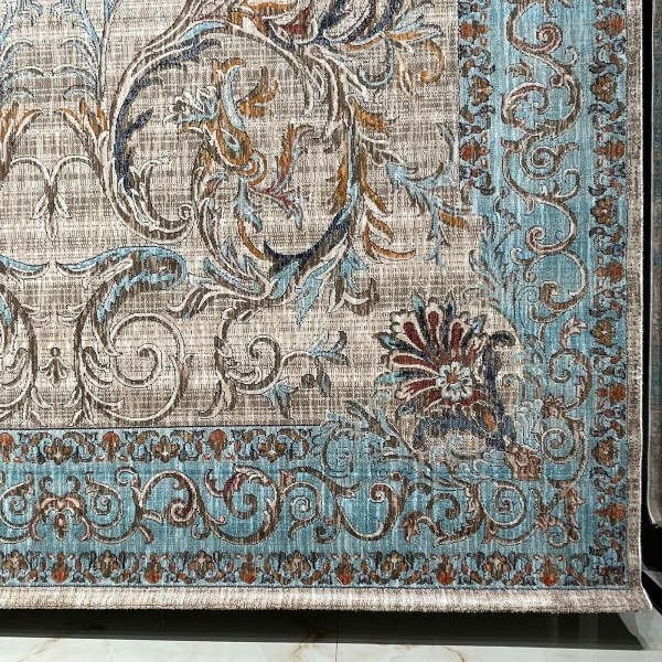 سجاد بوهيمي تركي رادا KR12C كريم تركواز مقاس 300*400