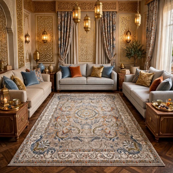 Turkish Bohemian RADA Rug KR12C Dark beige Size 300*400