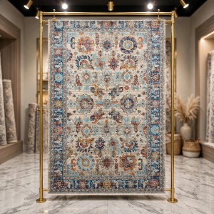 Turkish Bohemian RADA Rug KP78A CREAM Dark BLUE Size 150*220