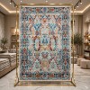 سجاد بوهيمي تركي رادا KP86B كريم تركواز مقاس 50*80