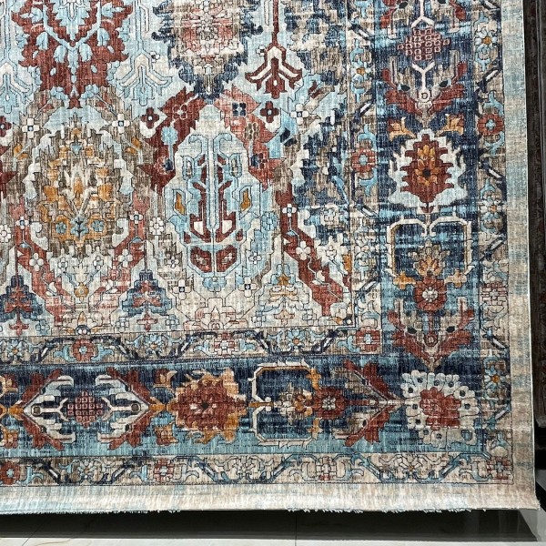 سجاد بوهيمي تركي رادا KP86B كريم تركواز مقاس 50*80