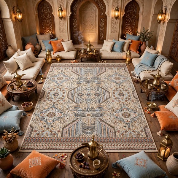 سجاد بوهيمي تركي رادا KG87A بيج غامق مقاس 300*400