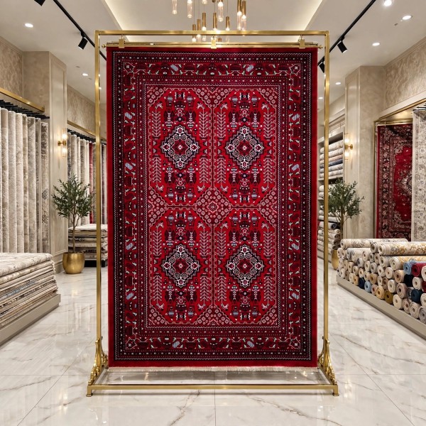 سجاد الهبه تركي سيلك نوماد B243A احمر كحلي مقاس 250*350