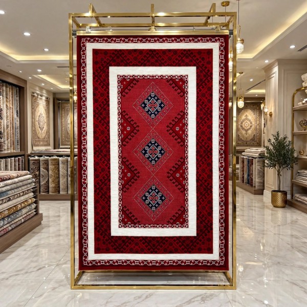 سجاد الهبه تركي سيلك نوماد B251A احمر كحلي مقاس 150*220