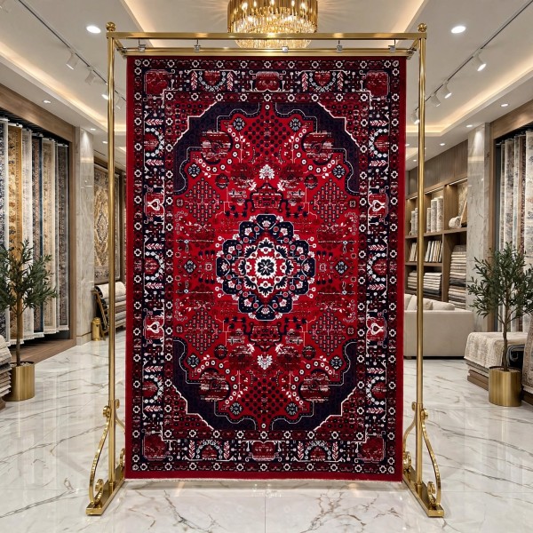 سجاد الهبه تركي سيلك نوماد B252A احمر كحلي مقاس 300*400