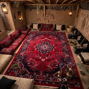 Turkish Silk Nomad Carpet B252A BORDO navy Size 150*220