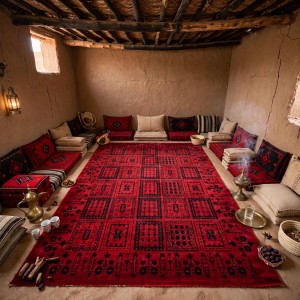 Turkish Silk Nomad Carpet C275A BORDO BLACK Size 100*200