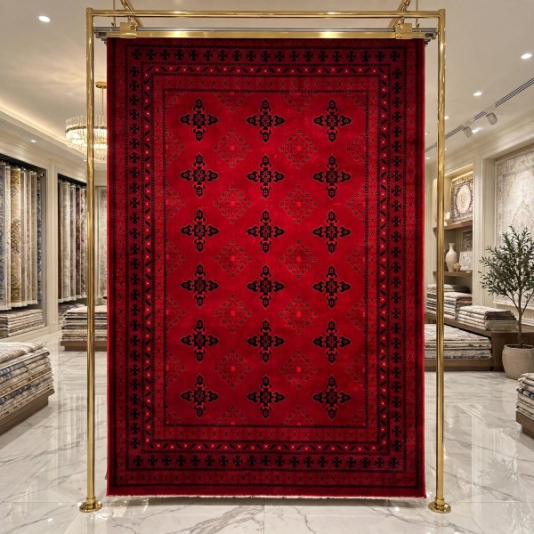 سجاد الهبه تركي سيلك نوماد C276A احمر اسود مقاس 150*220