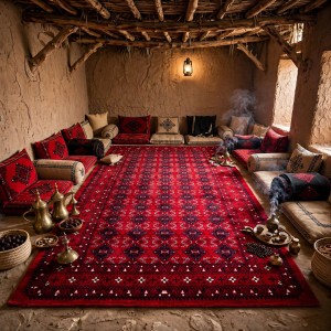 Turkish Silk Nomad Carpet C280A BORDO navy Size 200*300