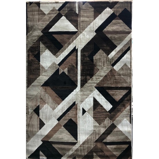 Turkish carpet Stark 84A brown with beige and black