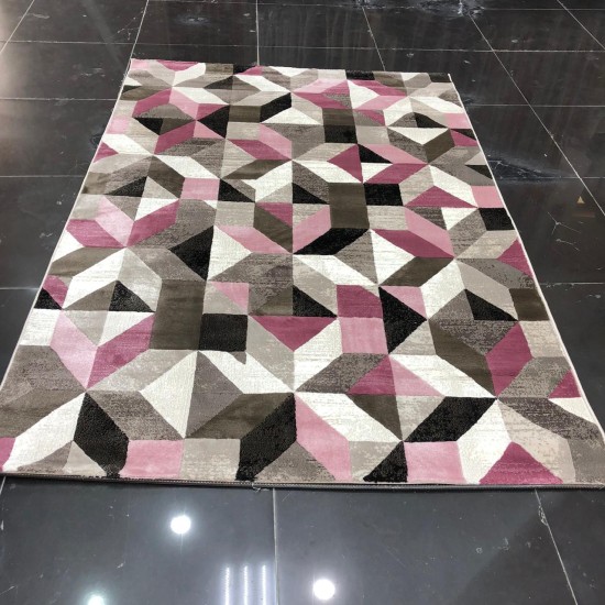 Turkish carpets Stark 73A pink with beige and black