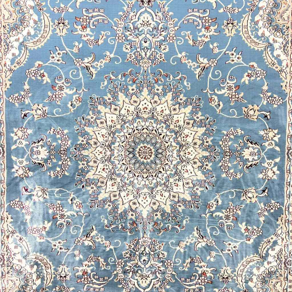 سجاد تركي سوبر شيراز P7242 سماوي مقاس 120*170