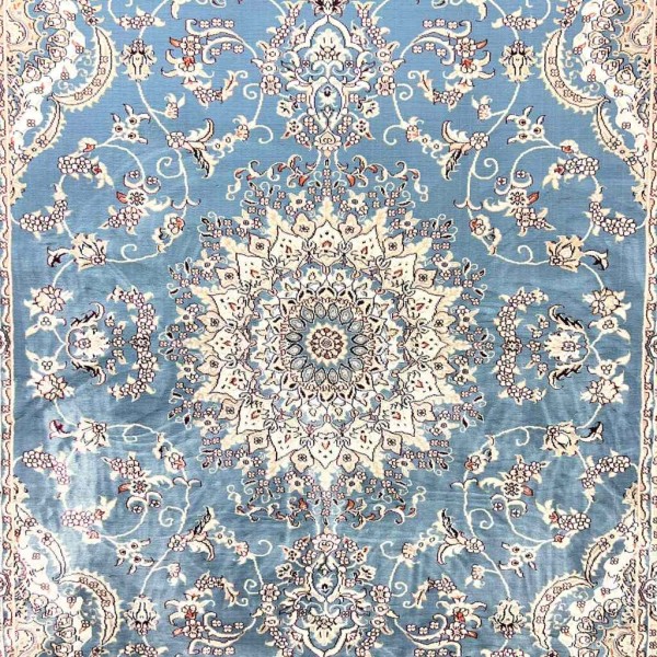 سجاد تركي سوبر شيراز P7242 سماوي مقاس 120*170