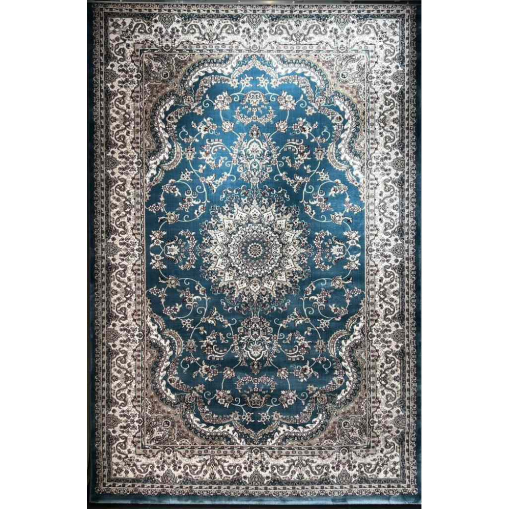 سجاد تركي سوبر شيراز P7242 سماوي مقاس 120*170