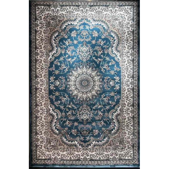 سجاد تركي سوبر شيراز P7242 سماوي مقاس  50*80