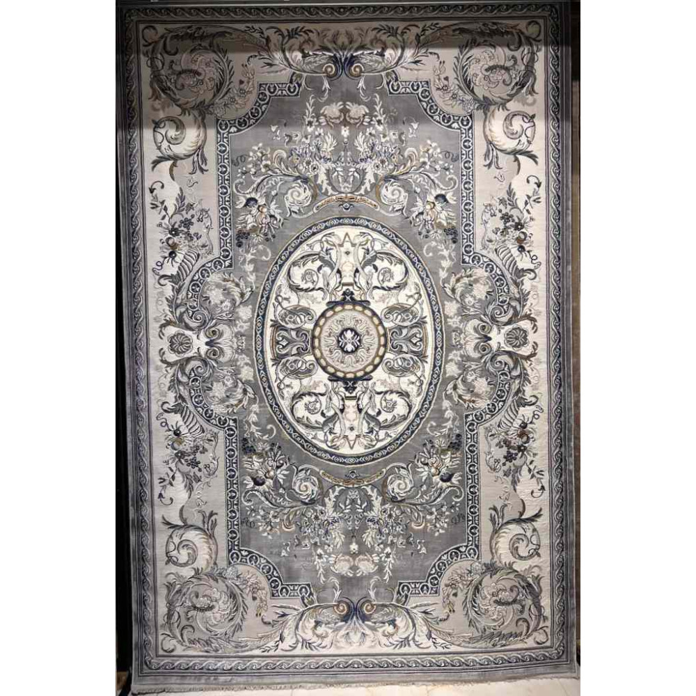 سجاد تركي تاج بلس كلاسيك ملكي قصور سميك ناعم رصاصي مقاس 250*350