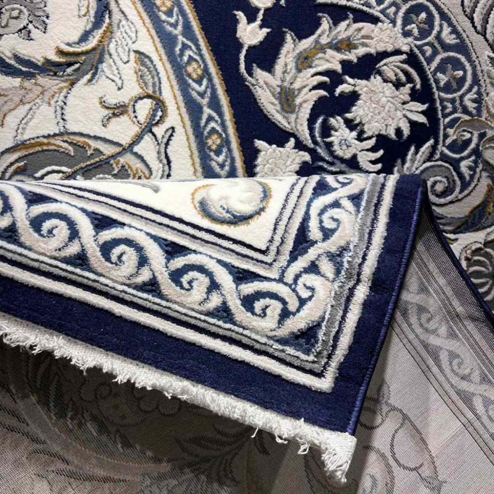 سجاد تركي تاج بلس كلاسيك ملكي قصور سميك ناعم كحلي مقاس 250*350