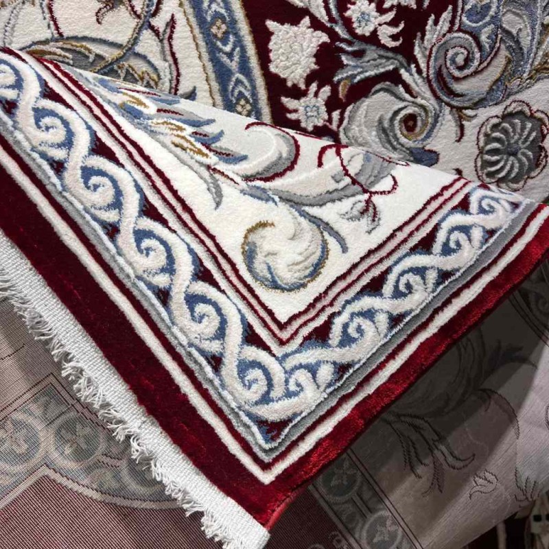 سجاد تركي تاج بلس كلاسيك ملكي قصور سميك ناعم احمر عنابي مقاس 150*220