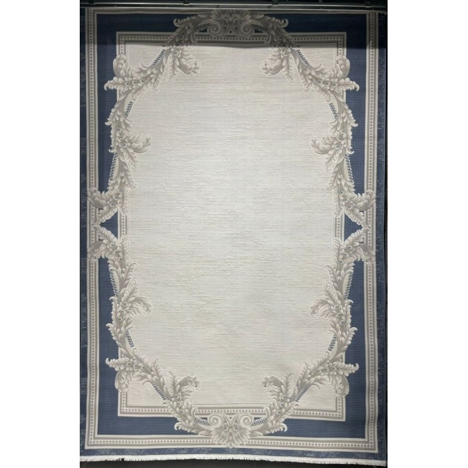 Fortax Turkish Rug 41498A Cream blue Round Size 300*300 - Modern Carpets