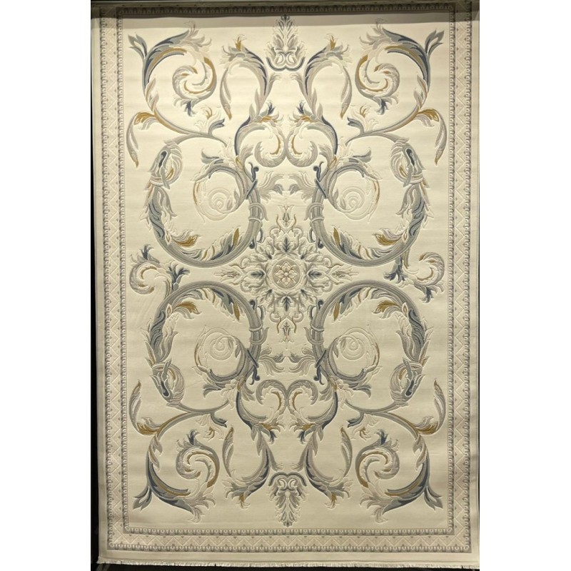 سجاد فورتاكس تركي 41748A كريم سماوي مقاس 50*80 - سجاد مودرن