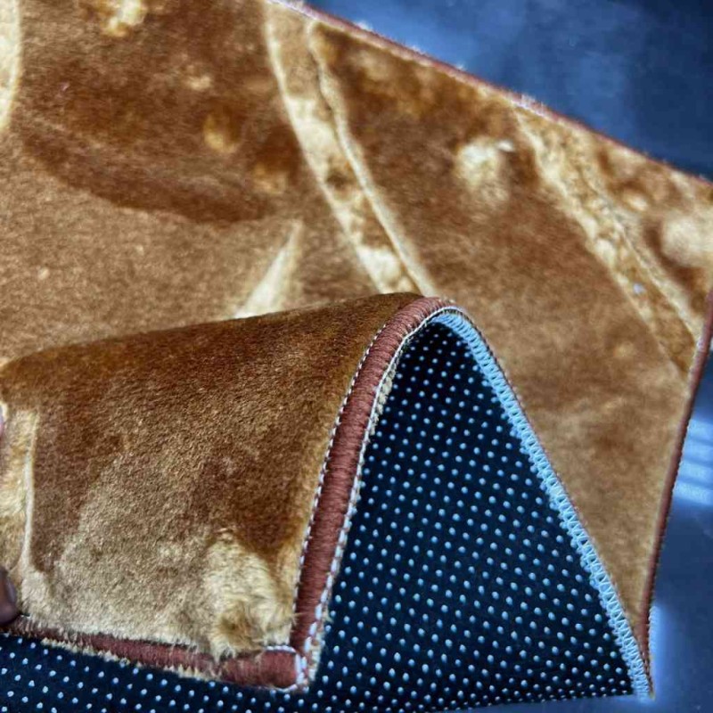 Chinese carpet with golden striped pattern 12 100x100