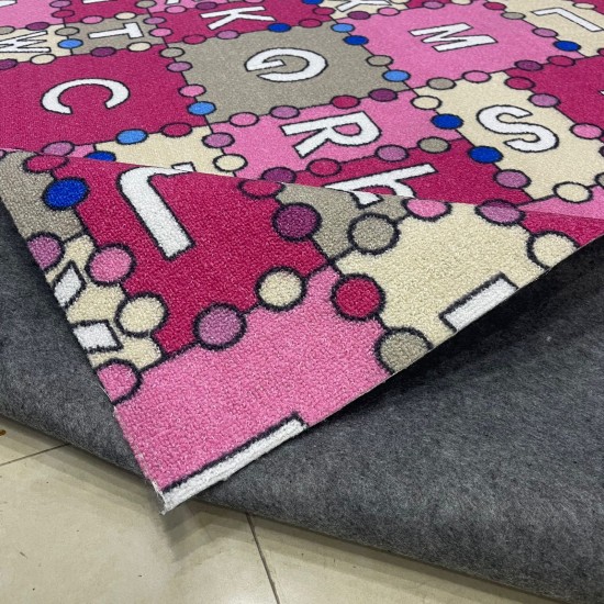 Children's carpet with yellow letters