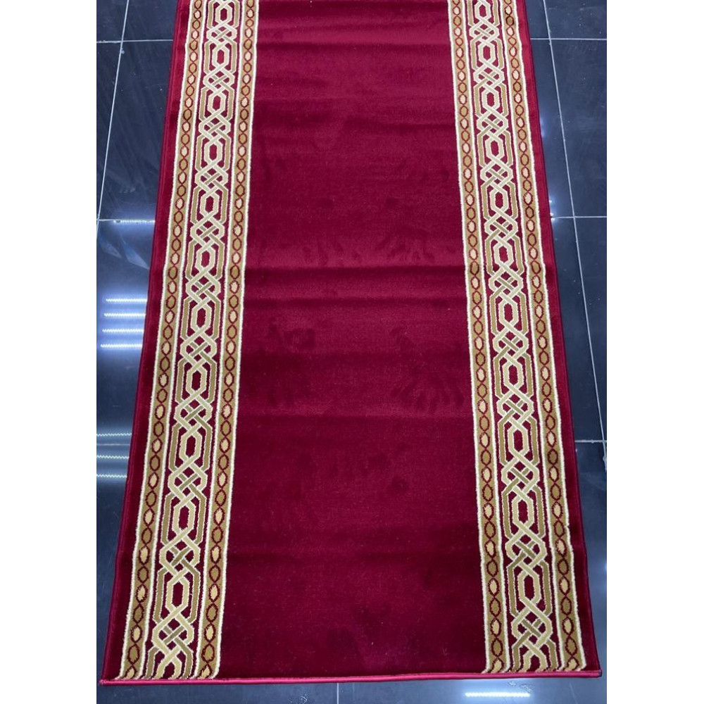 ممر ملكي رسمي اكريليك خيط مبروم فرش درج برواز لون احمر عرض 125 سم ممر ملكي رسمي اكريليك خيط مبروم فرش درج برواز لون احمر عرض 125 سم